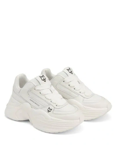 Naked Wolfe Temple Sneaker In White Leather