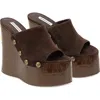 Naked Wolfe Tulip Suede Heel In Brown
