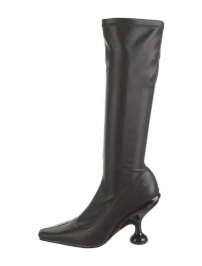 Pre-owned Naked Wolfe Vegan Leather Boots In Black