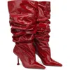 Naked Wolfe Vern Crinkle Patent Leather Red In Red-patent Leather