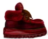 NAKED WOLFE WOMEN BAMBI BURGUNDY SUEDE/SHEARLING