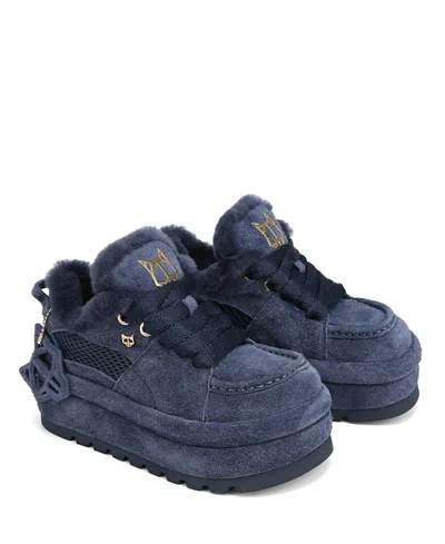 Naked Wolfe Beau Suede Boot In Blue