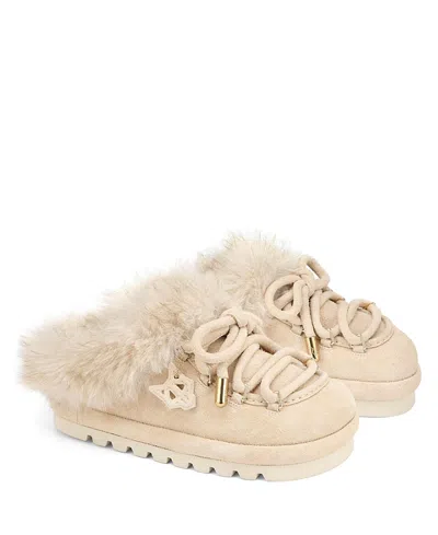 Naked Wolfe Harlow Suede Slipper In Neutral