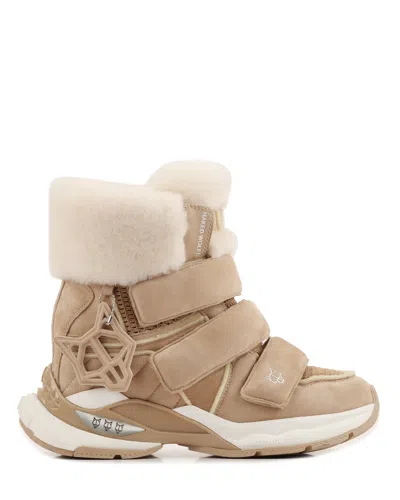 Naked Wolfe Women Summit Sand Suede Mesh
