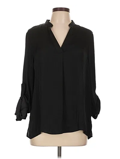 Pre-owned Naked Zebra 3/4 Sleeve Blouse In Black
