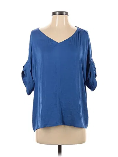 Pre-owned Naked Zebra 3/4 Sleeve Blouse In Blue