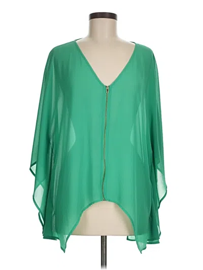 Pre-owned Naked Zebra 3/4 Sleeve Blouse In Green