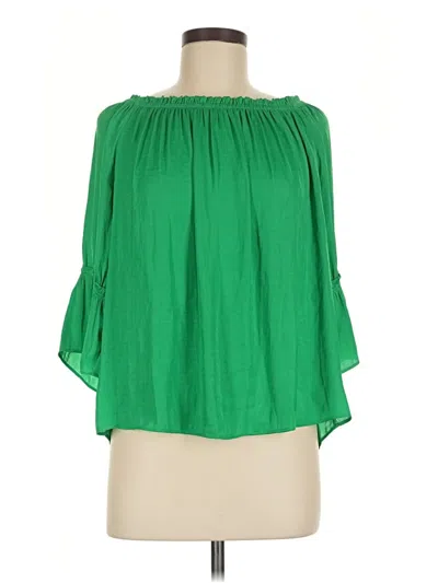 Pre-owned Naked Zebra 3/4 Sleeve Blouse In Green