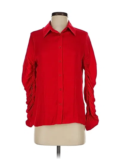 Pre-owned Naked Zebra 3/4 Sleeve Blouse In Red