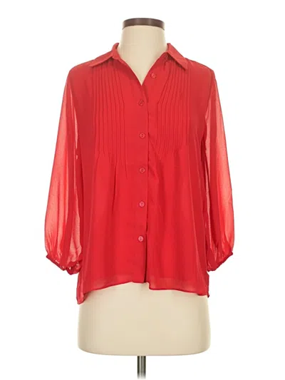 Naked Zebra 3/4 Sleeve Blouse In Red