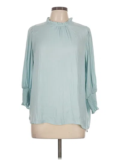 Pre-owned Naked Zebra 3/4 Sleeve Blouse In Teal
