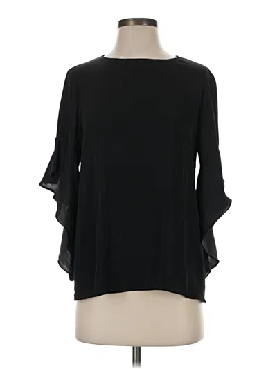 Pre-owned Naked Zebra 3/4 Sleeve Top Black Cold Shoulder Neckline Tops