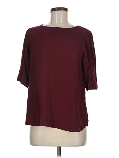 Pre-owned Naked Zebra 3/4 Sleeve Top Burgundy Boatneck Tops