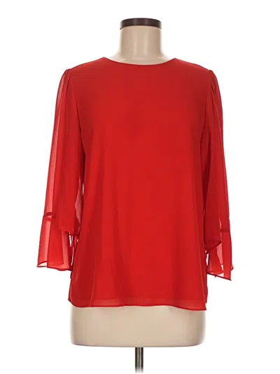 Pre-owned Naked Zebra 3/4 Sleeve Top Red Boatneck Tops
