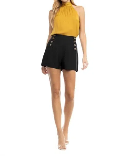 Naked Zebra Button Front Shorts In Black