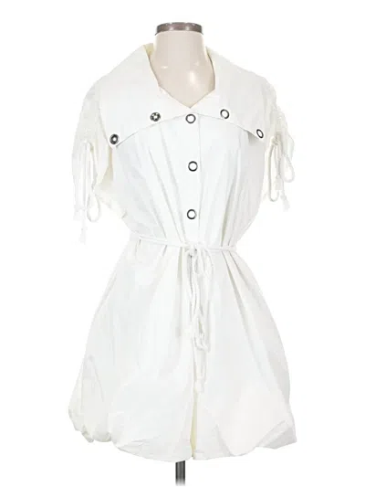 Pre-owned Naked Zebra Casual Dress In White