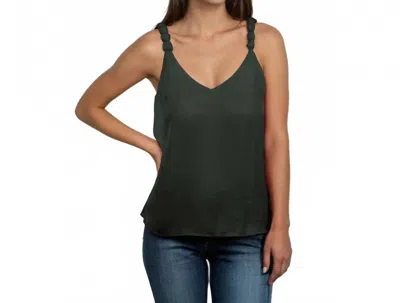 Naked Zebra Classic V-neck Tank Top In Hunter Green In Black