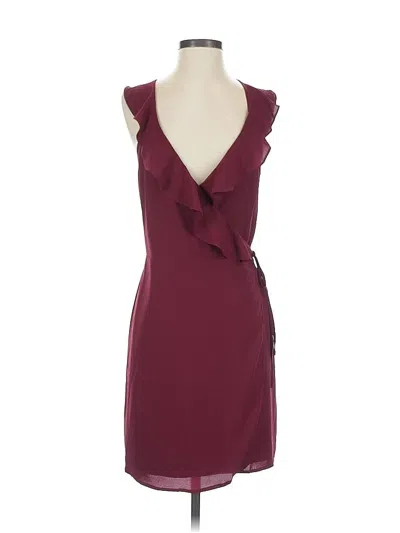 Pre-owned Naked Zebra Cocktail Dress In Burgundy