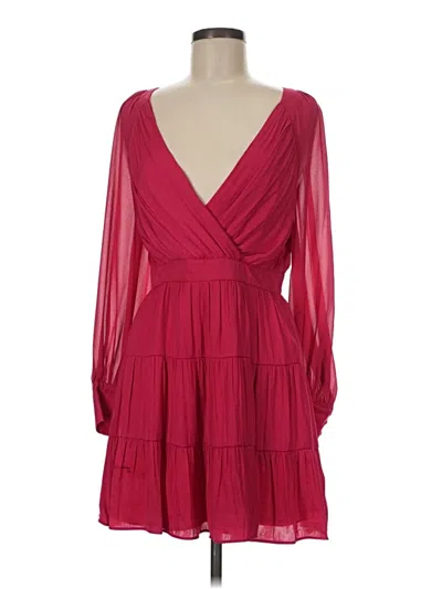 Pre-owned Naked Zebra Cocktail Dress In Burgundy