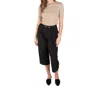 Naked Zebra Culotte Straight Legged Pants In Black In Black