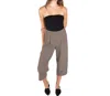 Naked Zebra Culotte Straight Legged Pants In Brindle In Multi