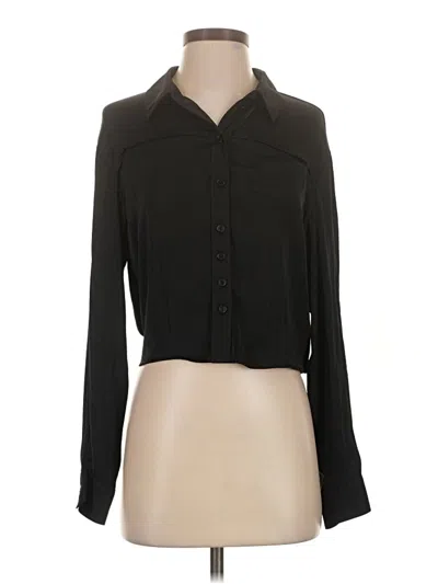 Pre-owned Naked Zebra Long Sleeve Blouse In Black