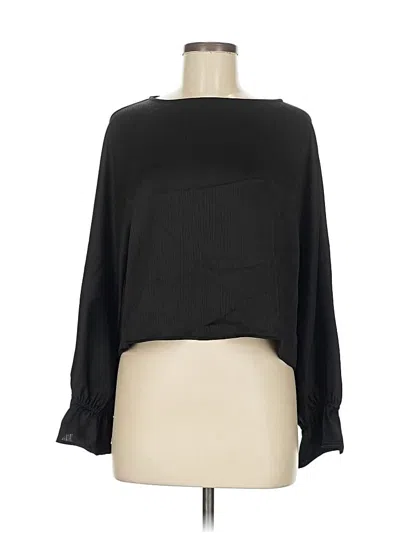 Pre-owned Naked Zebra Long Sleeve Blouse In Black