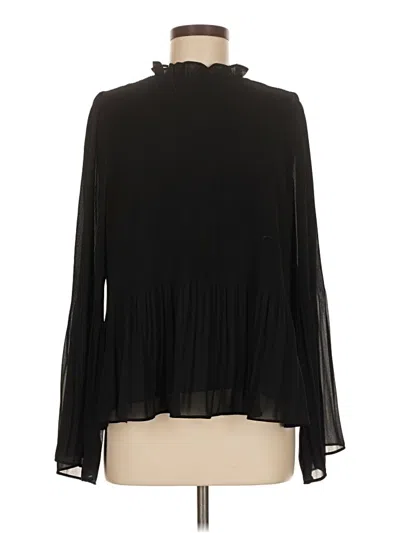 Pre-owned Naked Zebra Long Sleeve Blouse In Black