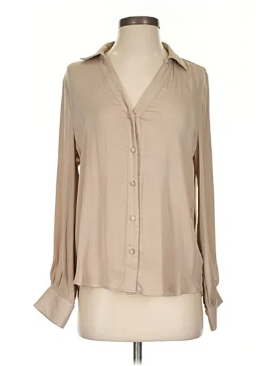 Pre-owned Naked Zebra Long Sleeve Blouse In Brown
