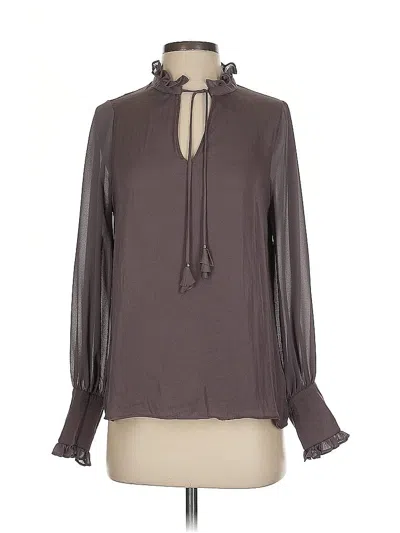 Pre-owned Naked Zebra Long Sleeve Blouse In Gray