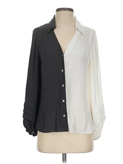 Pre-owned Naked Zebra Long Sleeve Blouse In Gray
