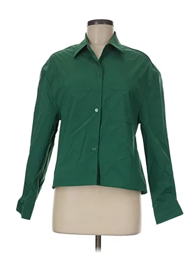 Naked Zebra Long Sleeve Blouse In Green
