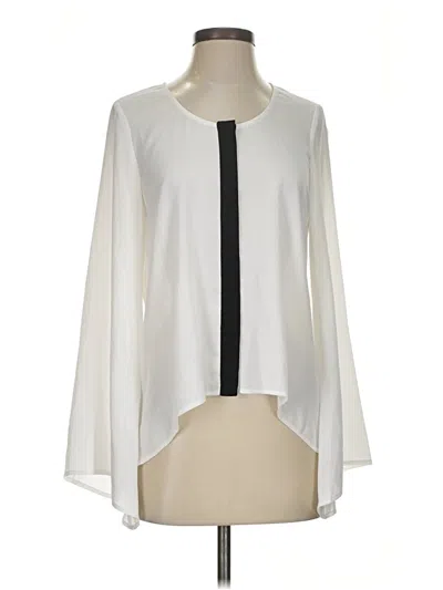 Naked Zebra Long Sleeve Blouse In White