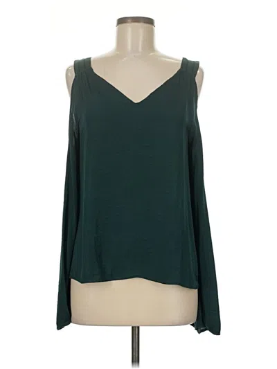 Pre-owned Naked Zebra Long Sleeve Top Teal Cold Shoulder Neckline Tops