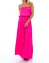Naked Zebra Maxi Tiered Tube Dress In Hot Pink In Pink
