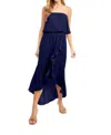Naked Zebra Reece Maxi High Low Tube Dress In Midnight In Multi