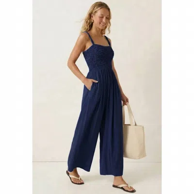 Naked Zebra Seaside Romance Jumpsuit In Navy Blue