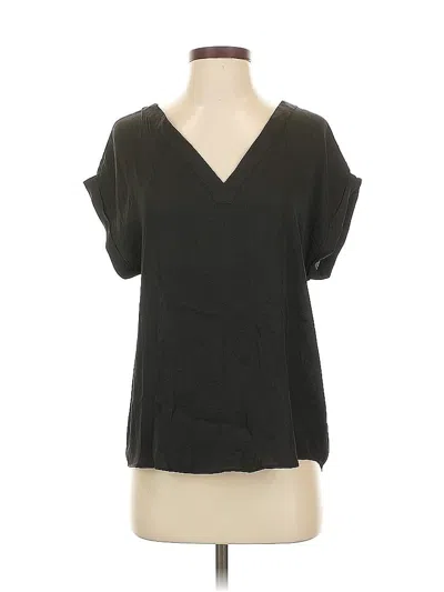 Pre-owned Naked Zebra Short Sleeve Blouse In Black