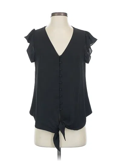 Pre-owned Naked Zebra Short Sleeve Blouse In Black