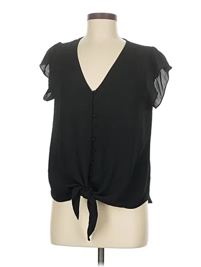 Pre-owned Naked Zebra Short Sleeve Blouse In Black