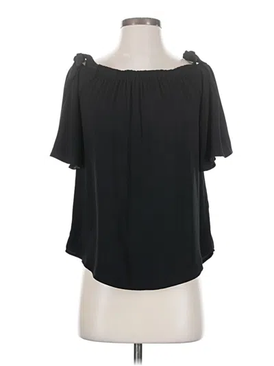 Pre-owned Naked Zebra Short Sleeve Blouse In Black