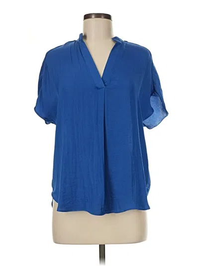 Pre-owned Naked Zebra Short Sleeve Blouse In Blue