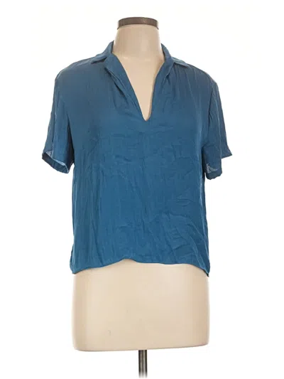 Pre-owned Naked Zebra Short Sleeve Blouse In Blue