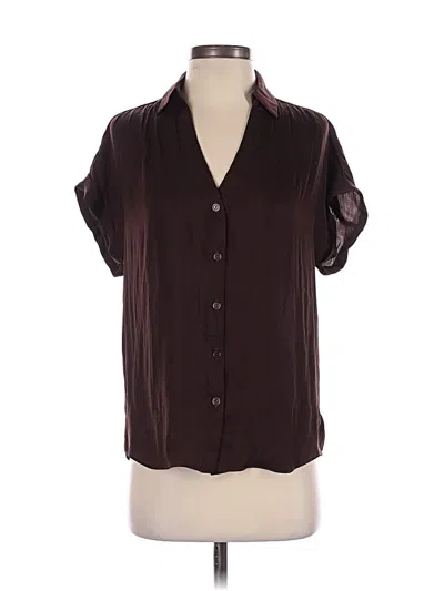 Pre-owned Naked Zebra Short Sleeve Blouse In Brown