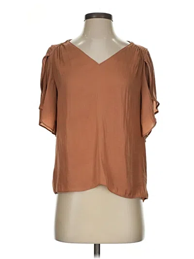 Pre-owned Naked Zebra Short Sleeve Blouse In Brown