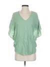 Naked Zebra Short Sleeve Blouse In Green