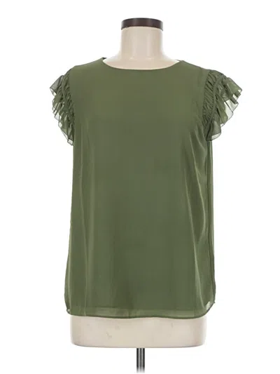 Pre-owned Naked Zebra Short Sleeve Blouse In Green