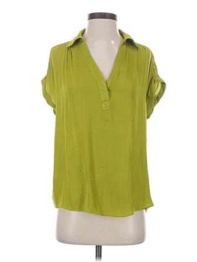 Pre-owned Naked Zebra Short Sleeve Blouse In Green