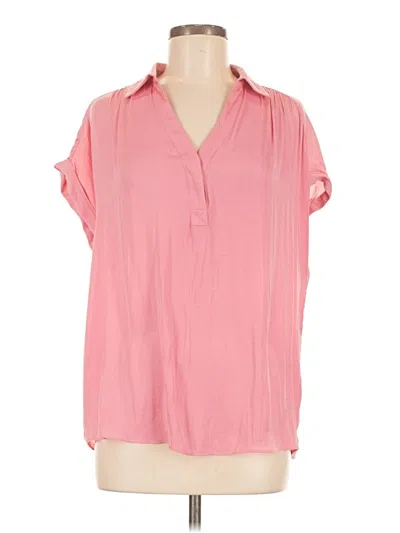 Pre-owned Naked Zebra Short Sleeve Blouse In Pink