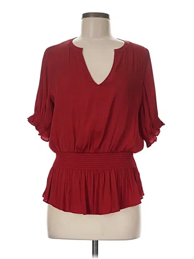 Pre-owned Naked Zebra Short Sleeve Blouse In Red